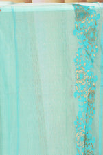 Load image into Gallery viewer, Elegant Sea Green Muslin Saree - Keya Seth Exclusive
