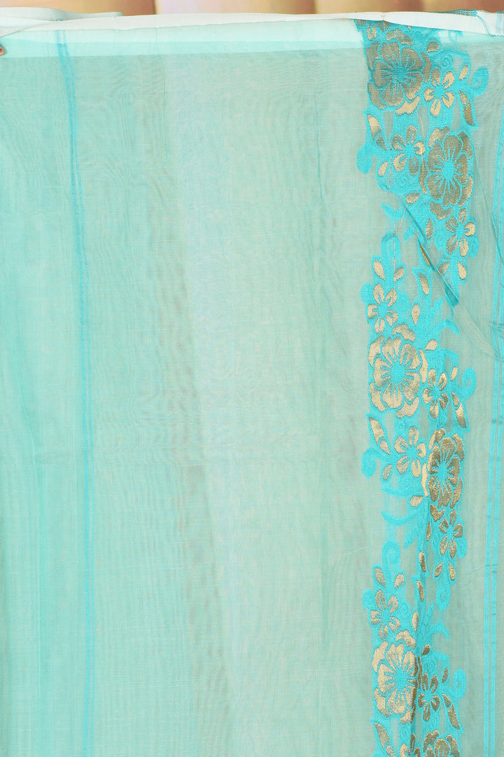 Elegant Sea Green Muslin Saree - Keya Seth Exclusive
