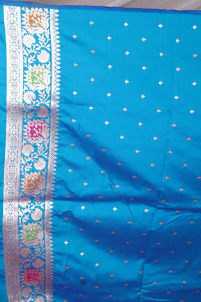Blue Blended Mashru Silk Saree - Keya Seth Exclusive