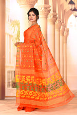 Load image into Gallery viewer, Lightweight Bright Orange Jamdani Saree - Keya Seth Exclusive
