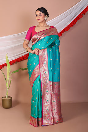 Rama Green Blended Mashru Silk - Keya Seth Exclusive