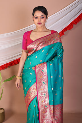 Rama Green Blended Mashru Silk - Keya Seth Exclusive