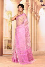 Load image into Gallery viewer, Lightweight Powder Pink Muslin Saree - Keya Seth Exclusive
