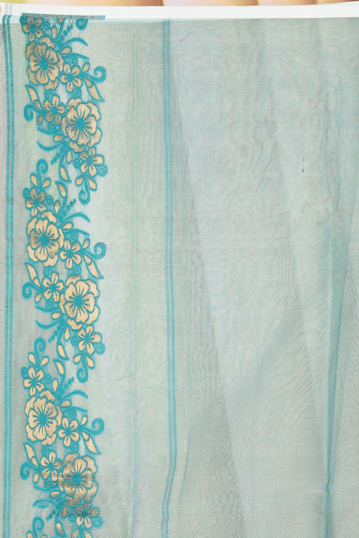 Lightweight Forest Green Muslin Saree - Keya Seth Exclusive