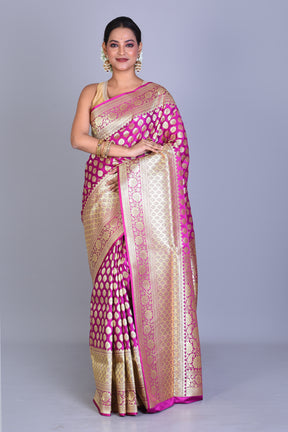 Magenta Banarasi Saree with Blouse Piece - Keya Seth Exclusive