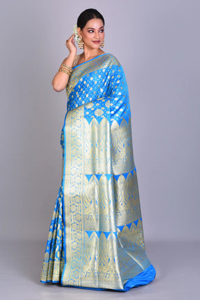 Blue Banarasi Saree with Blouse Piece - Keya Seth Exclusive
