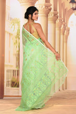 Load image into Gallery viewer, Elegant Light Green Muslin Saree - Keya Seth Exclusive
