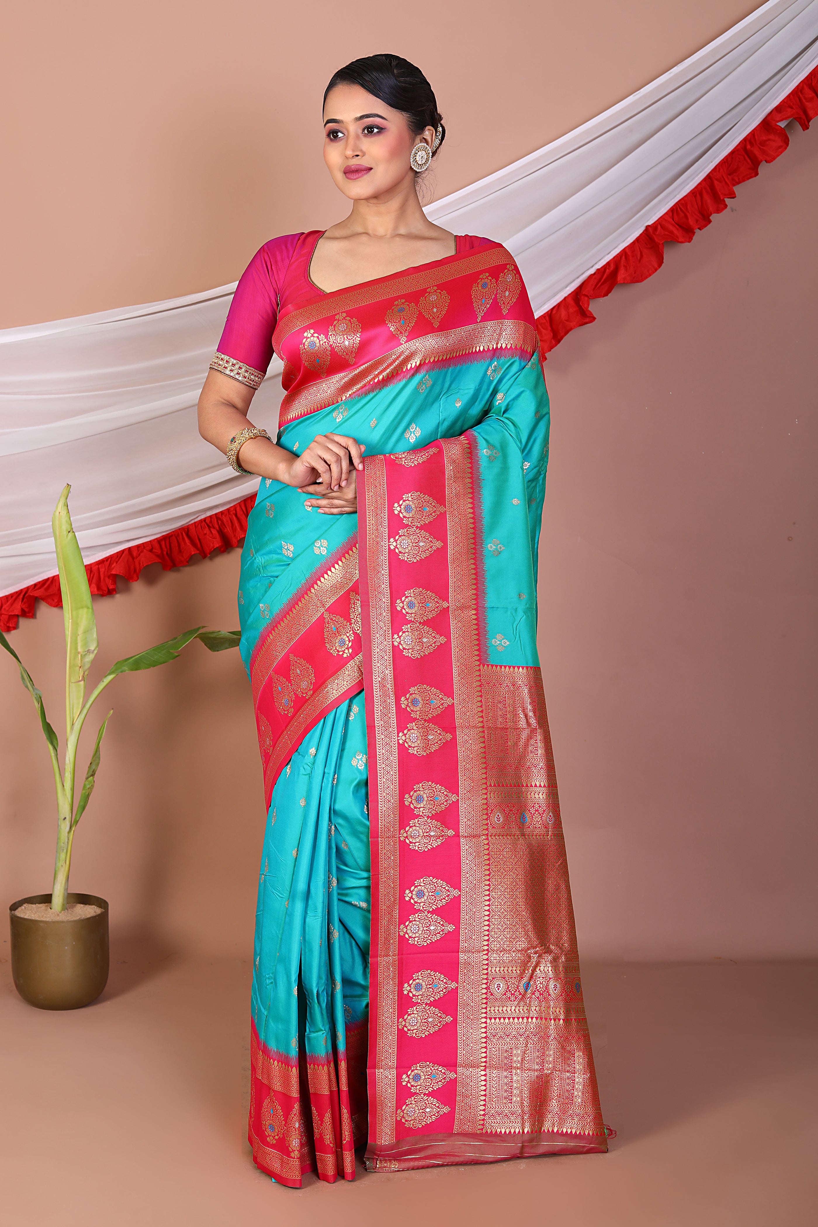 Rama Green Blended Mashru Silk Saree - Keya Seth Exclusive