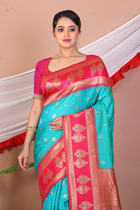 Rama Green Blended Mashru Silk Saree - Keya Seth Exclusive
