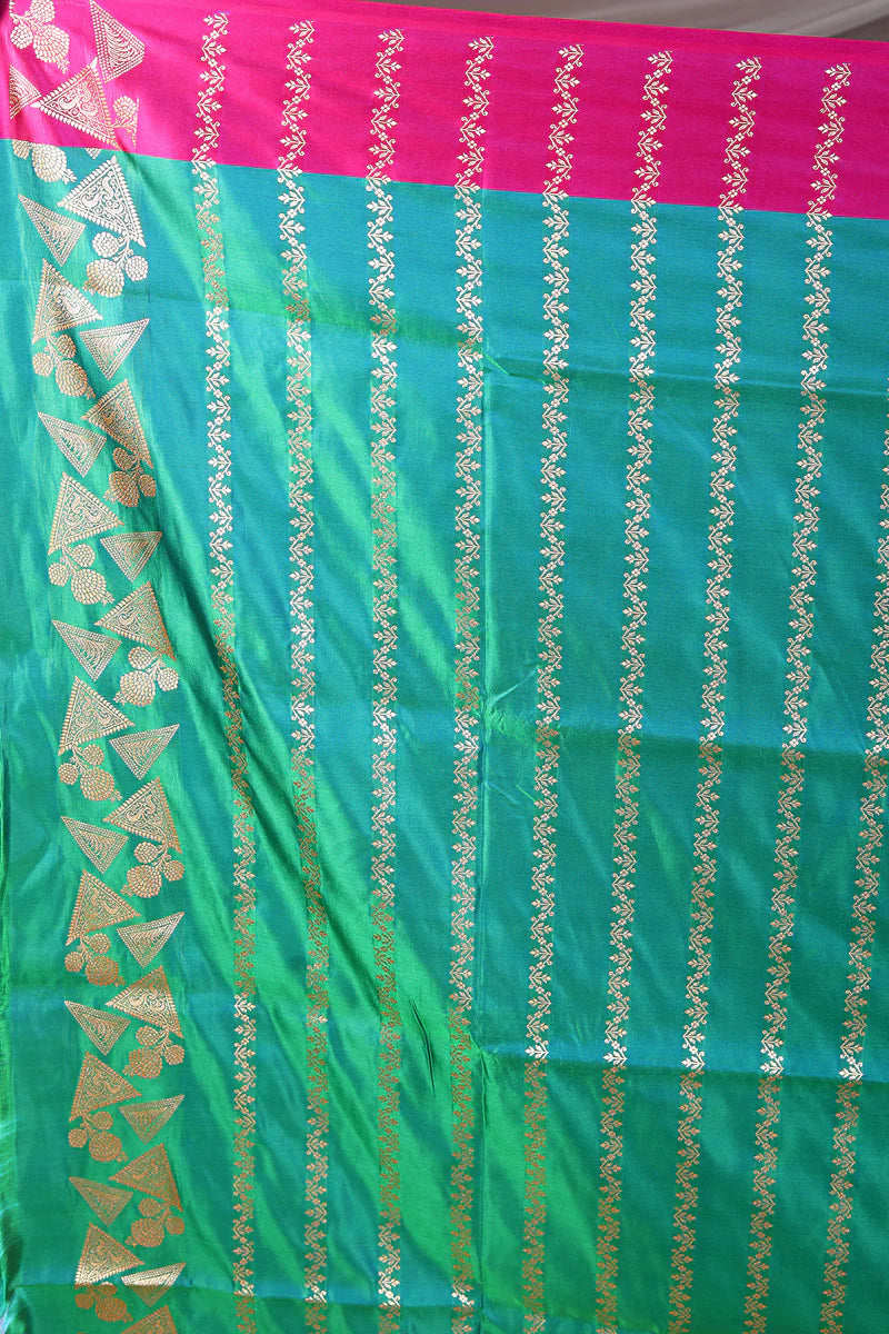 Green Blended Mashru Silk Saree - Keya Seth Exclusive