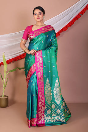 Green Blended Mashru Silk Saree - Keya Seth Exclusive