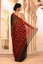 Load image into Gallery viewer, Lightweight Black Red Jamdani Saree - Keya Seth Exclusive
