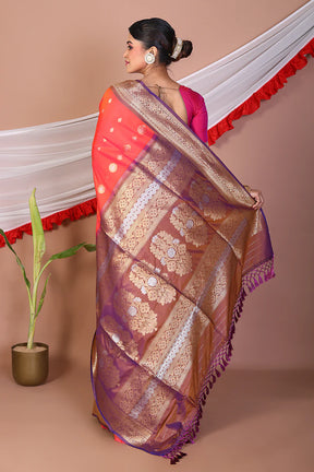 Orange Blended Bangalore Silk Saree - Keya Seth Exclusive