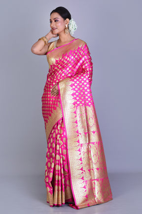 Rani Patli Pallu Banarasi Saree with Blouse Piece - Keya Seth Exclusive