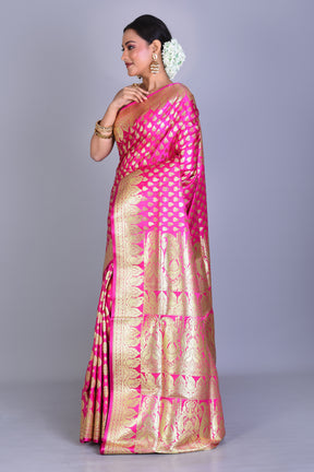 Rani Patli Pallu Banarasi Saree with Blouse Piece - Keya Seth Exclusive