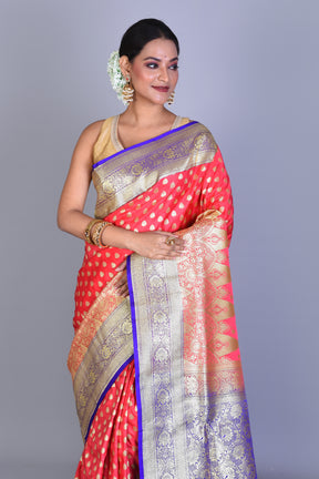 Red Banarasi Saree with Blouse Piece - Keya Seth Exclusive