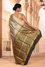 Load image into Gallery viewer, Pretty Grey Gold Semi Silk Saree

