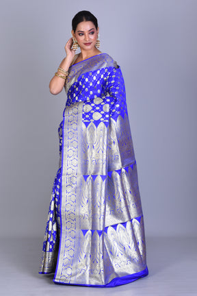 Blue Banarasi Saree with Blouse Piece - Keya Seth Exclusive