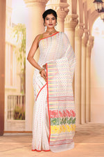 Load image into Gallery viewer, Lightweight White Jamdani Saree - Keya Seth Exclusive
