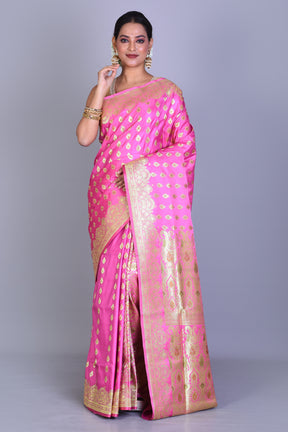 Pink Banarasi Saree with Blouse Piece - Keya Seth Exclusive