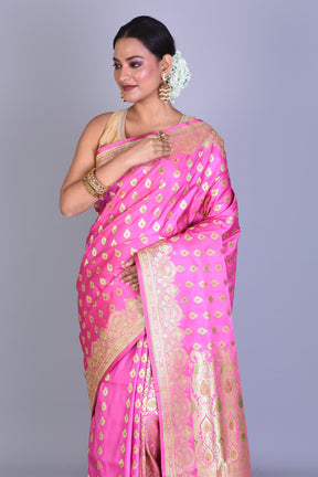 Pink Banarasi Saree with Blouse Piece - Keya Seth Exclusive