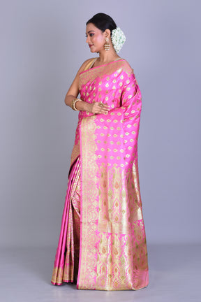 Pink Banarasi Saree with Blouse Piece - Keya Seth Exclusive