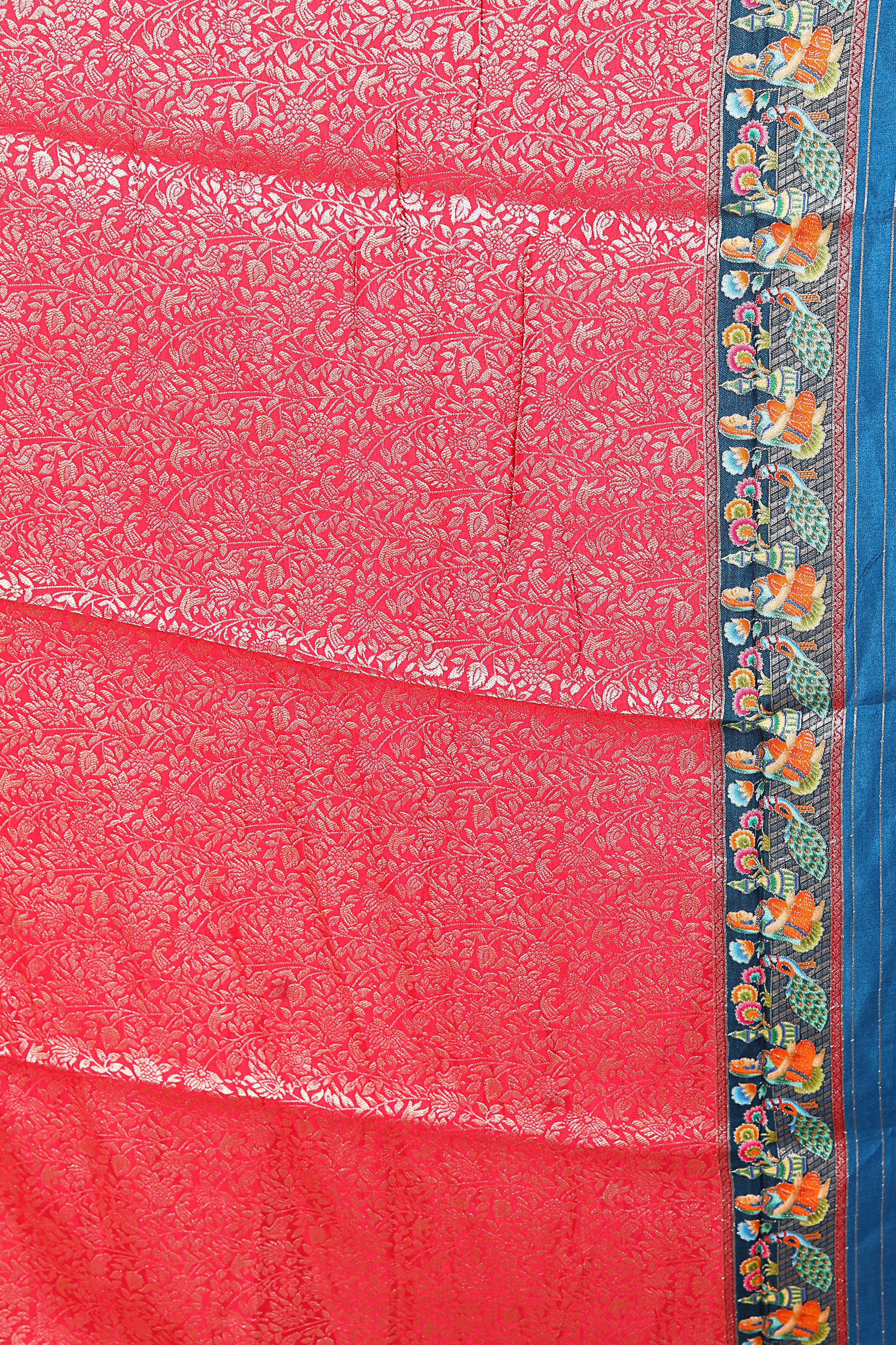 Blue Printed Silk Saree - Keya Seth Exclusive