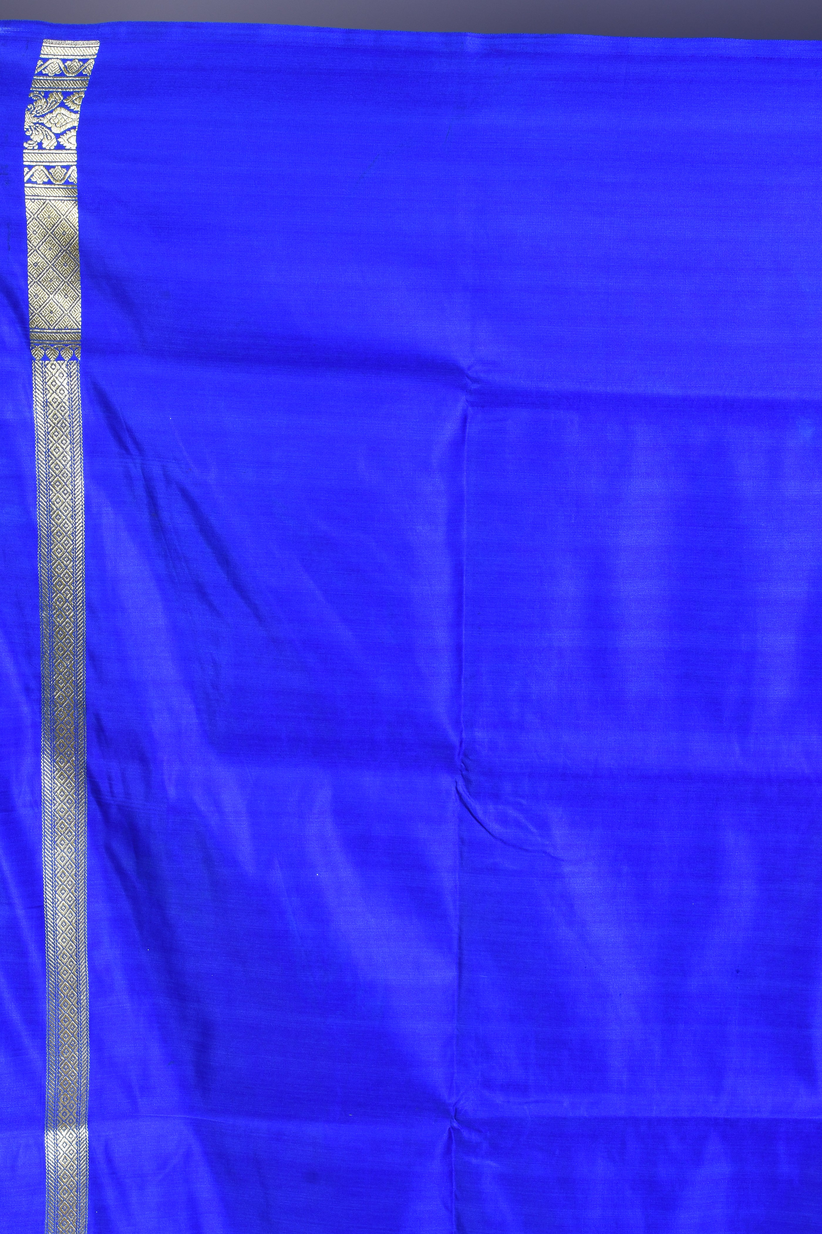 Royal Blue Patli Pallu Banarasi Saree with Blouse Piece - Keya Seth Exclusive