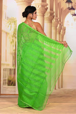 Load image into Gallery viewer, Lightweight Green Jamdani Saree - Keya Seth Exclusive
