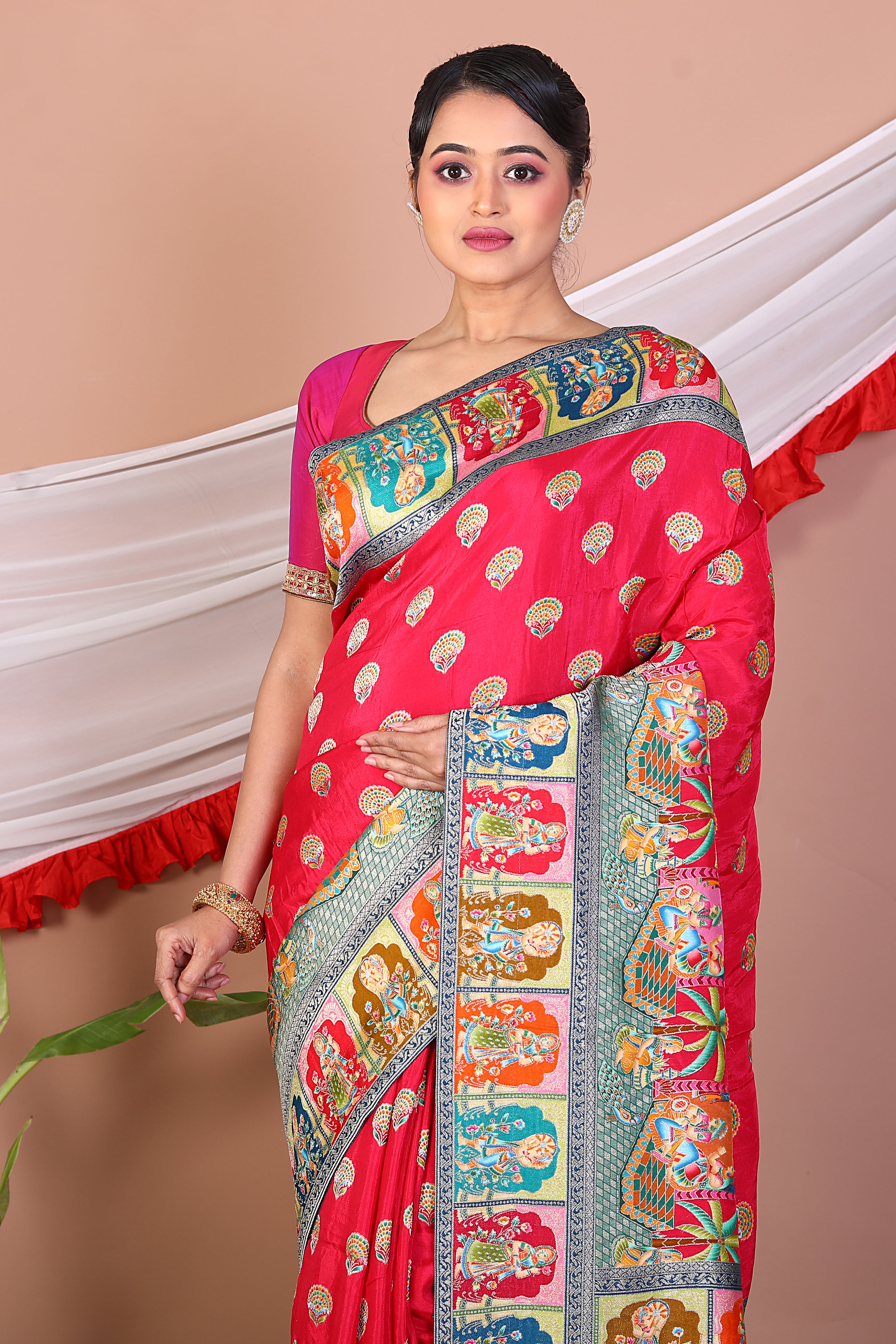 Rani Printed Silk Saree - Keya Seth Exclusive