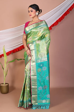 Green Blended Bangalore Silk Saree - Keya Seth Exclusive