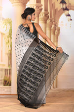 Load image into Gallery viewer, Lightweight White Black Jamdani Saree - Keya Seth Exclusive
