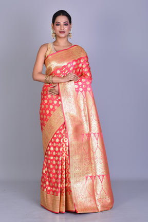 Peach Banarasi Saree with Blouse Piece - Keya Seth Exclusive