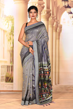 Load image into Gallery viewer, Beautiful Grey Tussar Silk Saree - Keya Seth Exclusive
