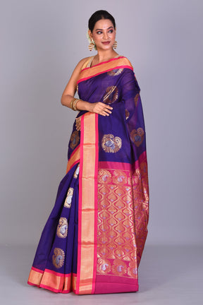 Purple Blended Art Silk Saree with Blouse Piece - Keya Seth Exclusive