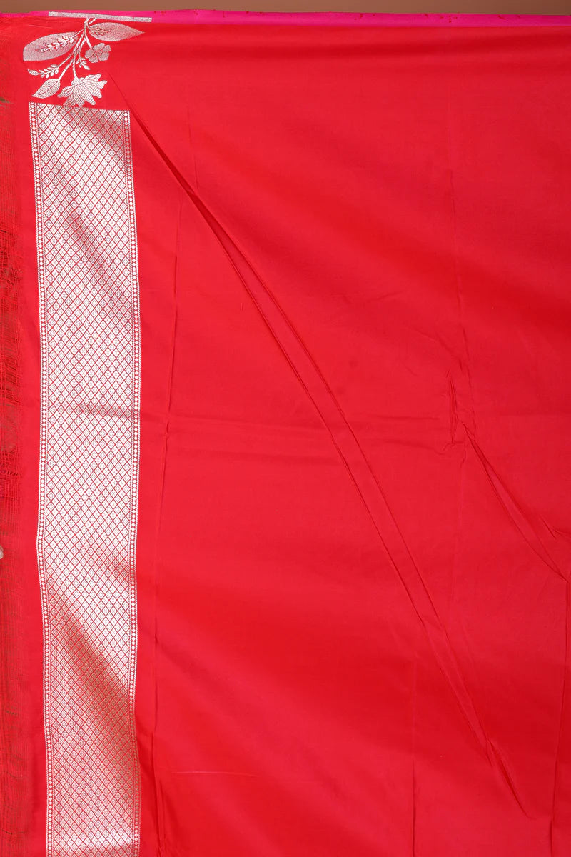 Red Blended Mashru Silk Saree - Keya Seth Exclusive