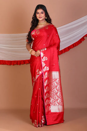 Red Blended Mashru Silk Saree - Keya Seth Exclusive