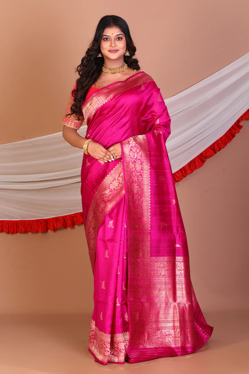 Pink Ghicha Silk Saree - Keya Seth Exclusive