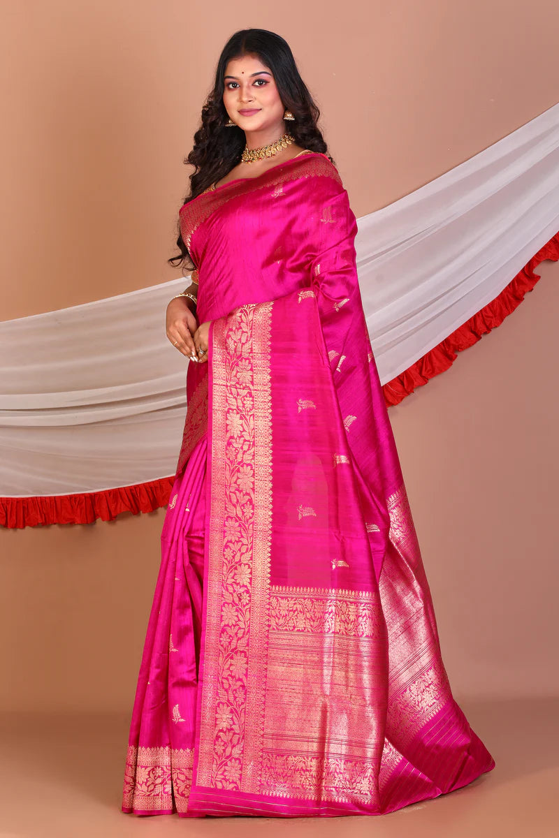 Pink Ghicha Silk Saree - Keya Seth Exclusive