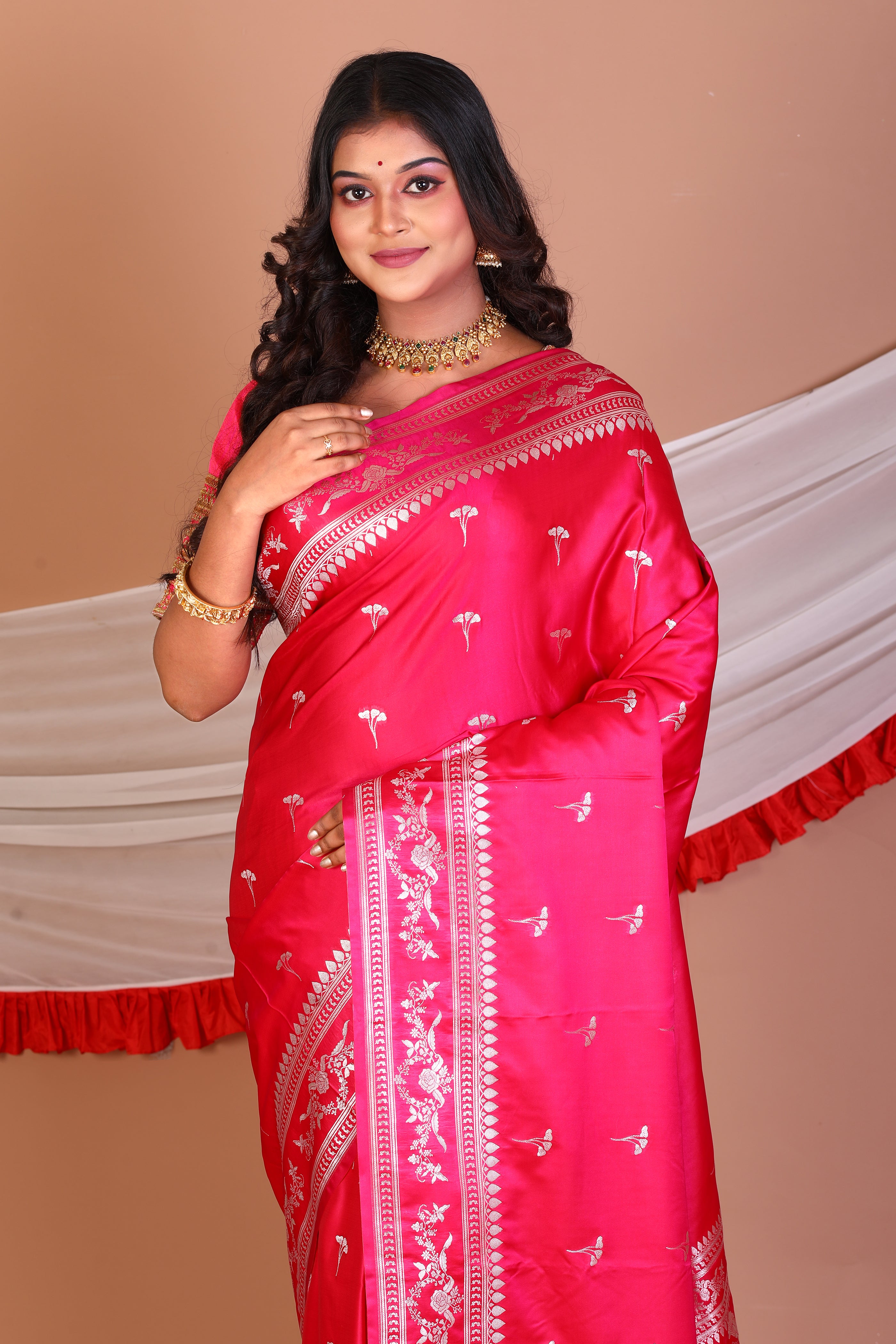 Pink Blended Mashru Silk Saree - Keya Seth Exclusive