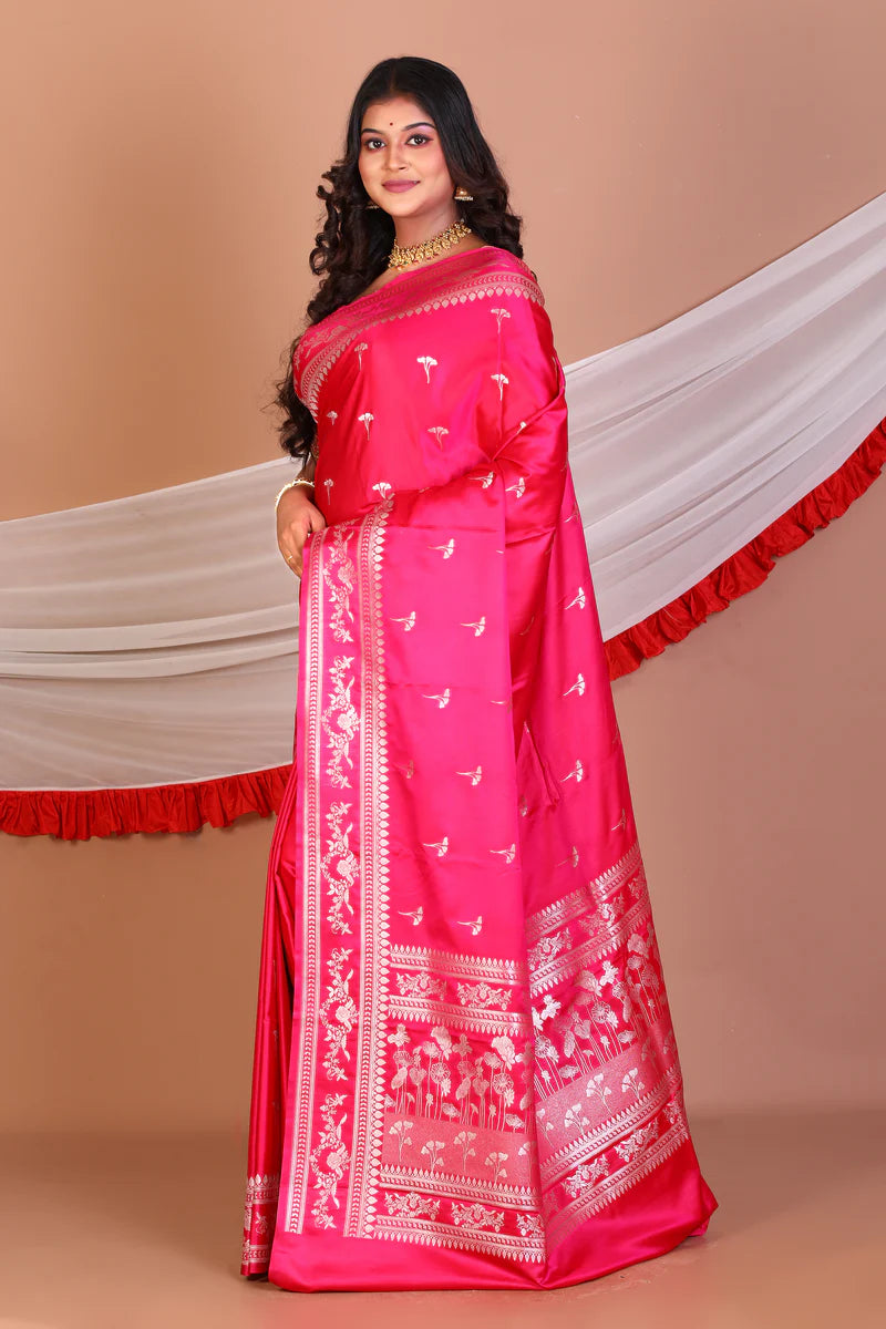 Pink Blended Mashru Silk Saree - Keya Seth Exclusive