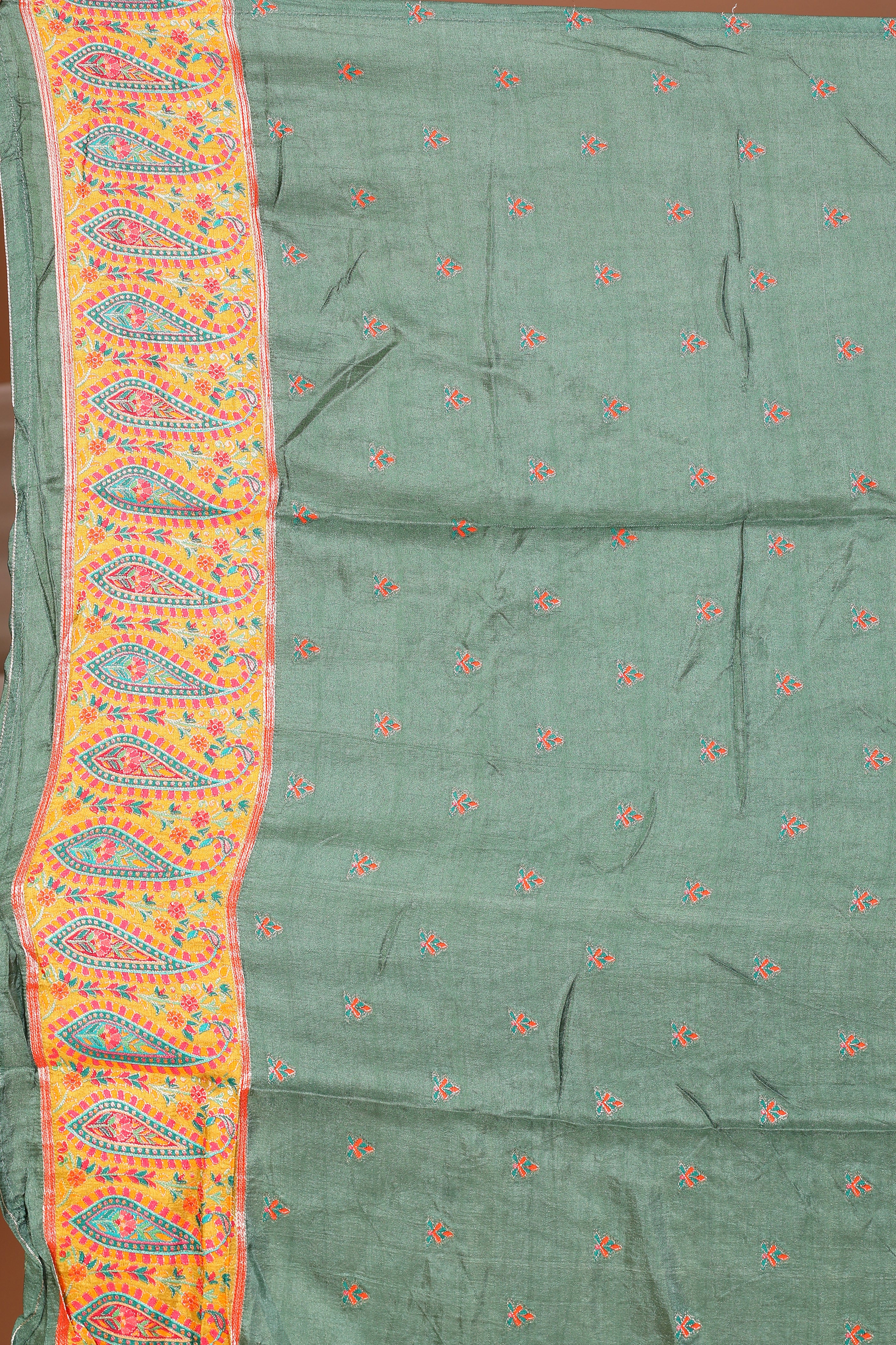 Green Blended Printed Silk Saree - Keya Seth Exclusive