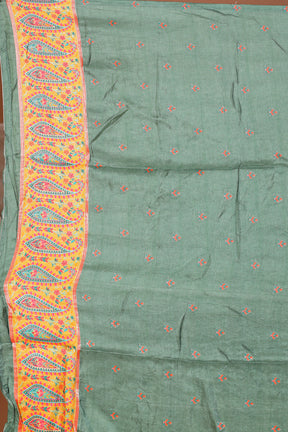 Green Blended Printed Silk Saree - Keya Seth Exclusive