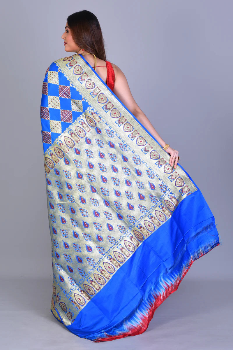 Blue Banarasi Saree with Blouse Piece - Keya Seth Exclusive