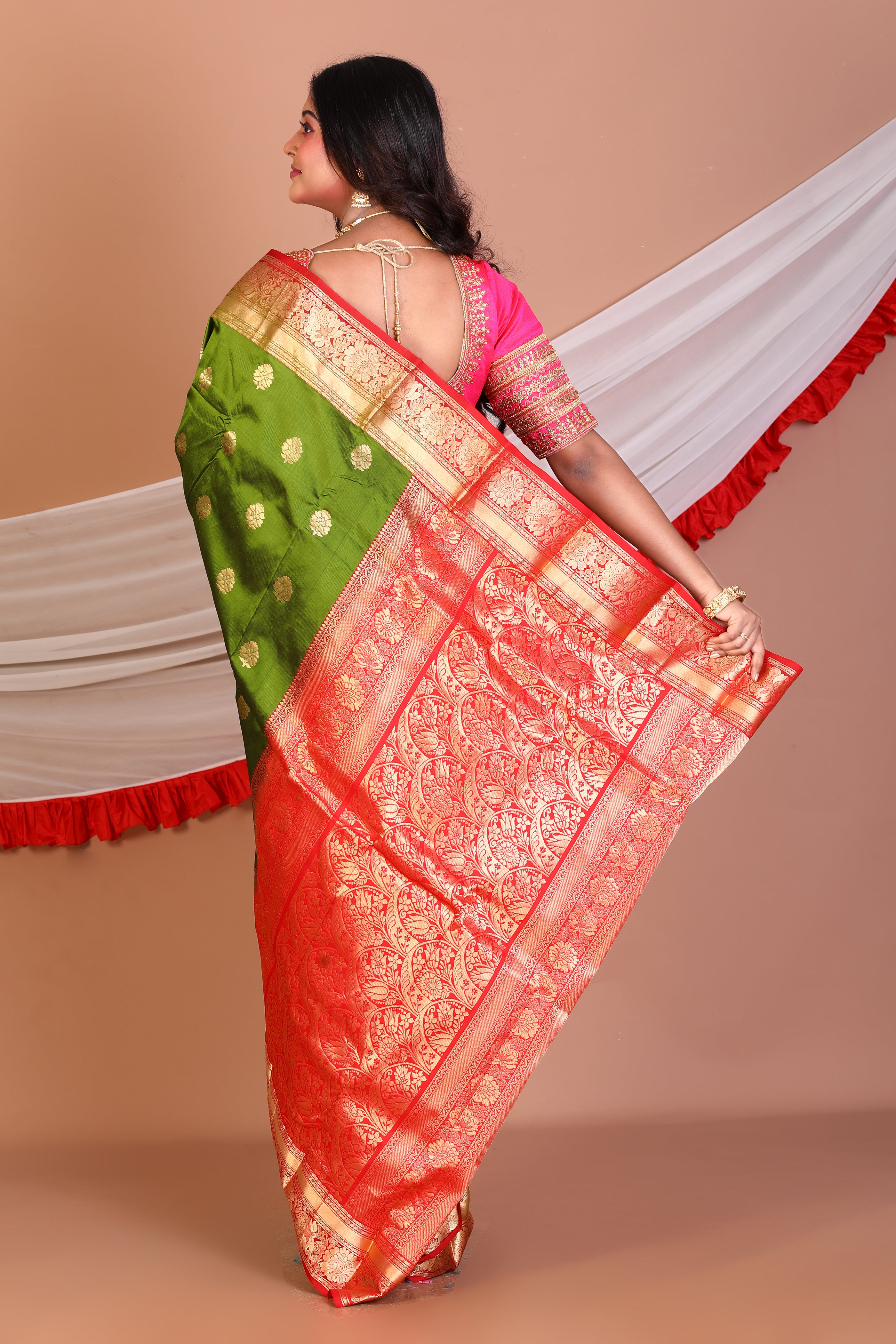 Green Pure Kanjivaram Silk Saree - Keya Seth Exclusive