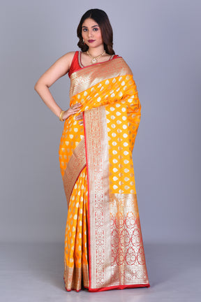 Yellow Banarasi Saree with Blouse Piece - Keya Seth Exclusive