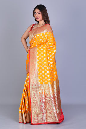 Yellow Banarasi Saree with Blouse Piece - Keya Seth Exclusive