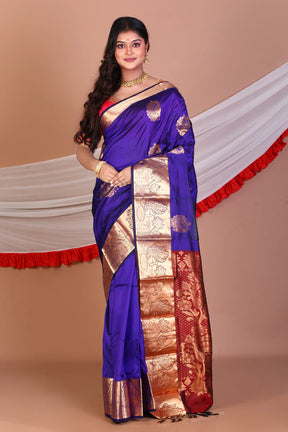 Navy Blue Pure Kanjivaram Silk Saree - Keya Seth Exclusive
