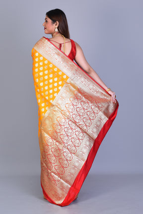 Yellow Banarasi Saree with Blouse Piece - Keya Seth Exclusive