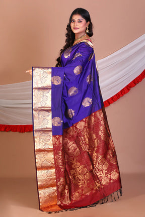 Navy Blue Pure Kanjivaram Silk Saree - Keya Seth Exclusive